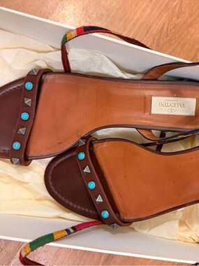 Valentino Rockstud Rolling Flat Sandals